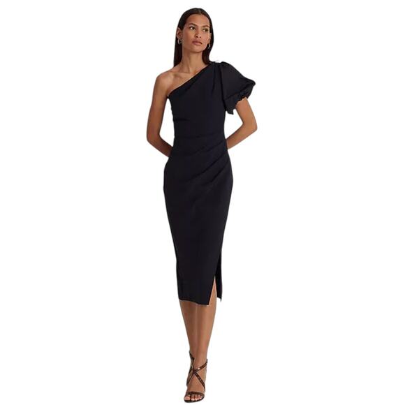 Ralph Lauren Women's One Shoulder Rushed Cocktail Formal Dress size 10 Event - Picture 1 of 12